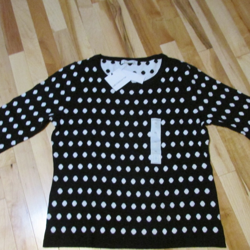 Liz Claiborne polka dot sweater